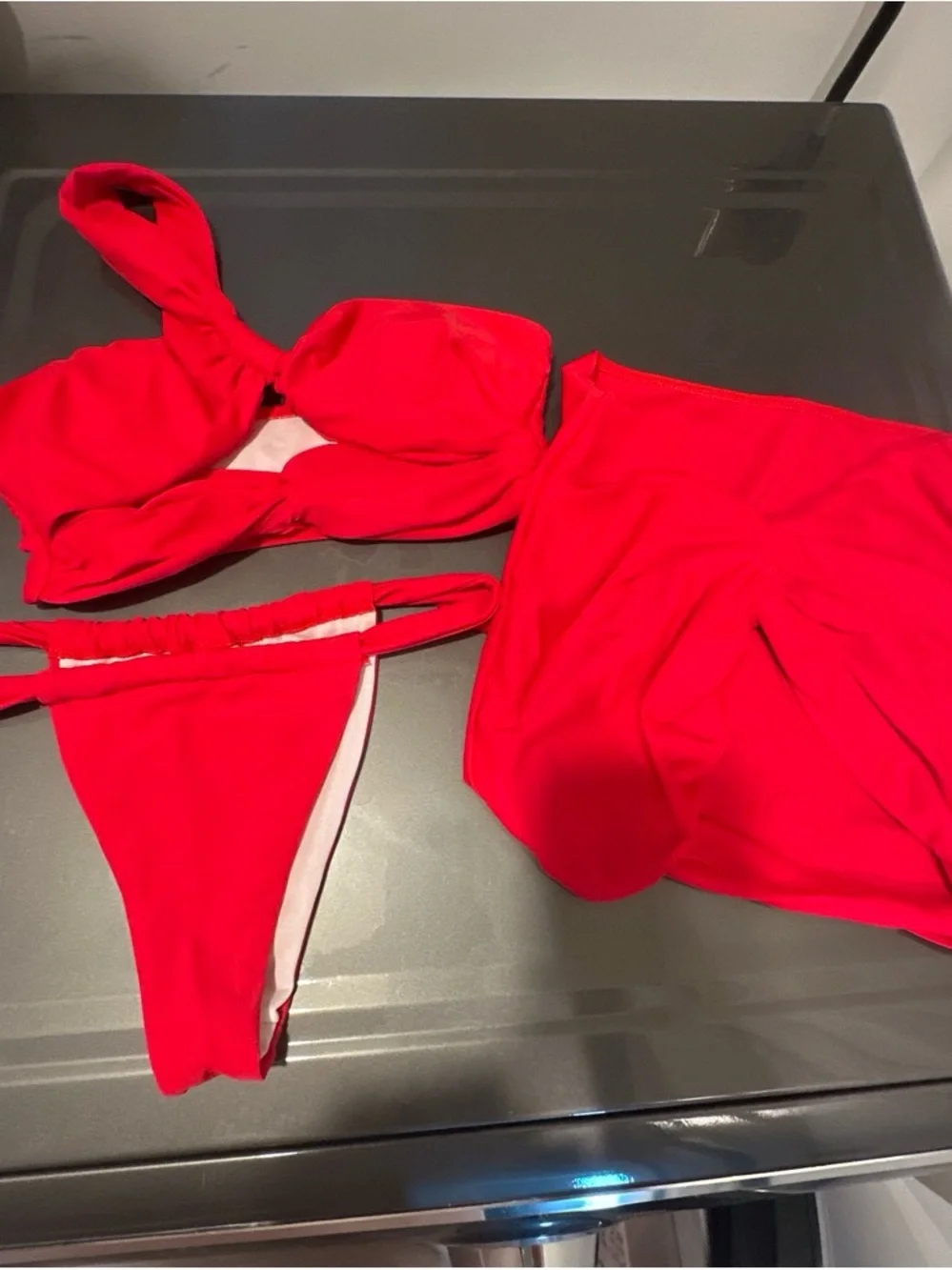 SHEIN Red Two-Piece Women's Bikini Set